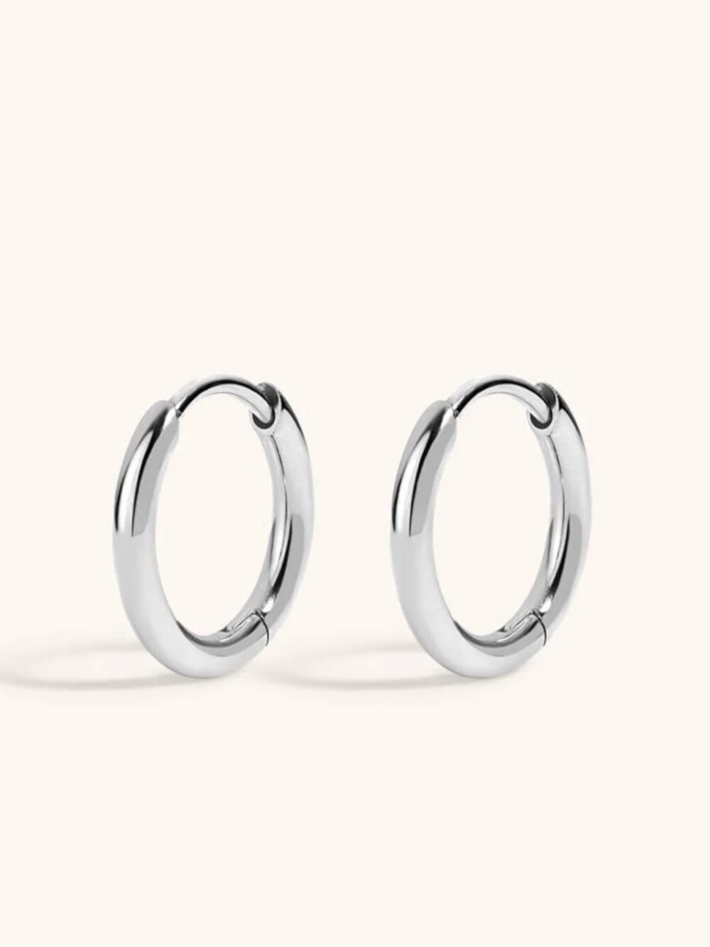 NWT Maison Miru - Classic Huggie Hoops 11mm Silver Earring Hoops